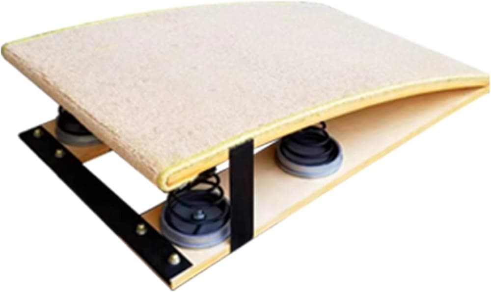 Wrobelax Gymnastics Equipment Spring Board for Kids - Beige Padded Carpet Mini Trampoline for Little Gymnasts, Load 65kg / 140lbs