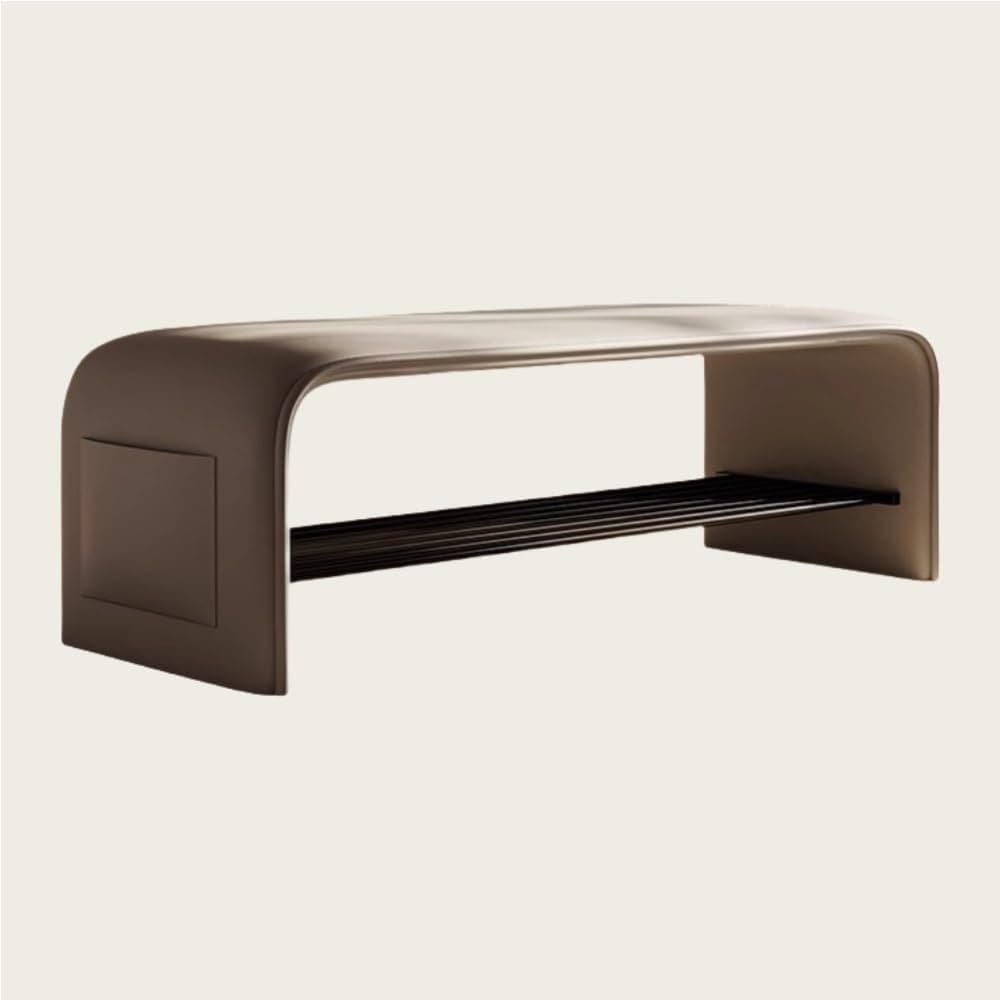 Shoe Bench, Shoe Rack Bench, Shoe Changing Bench with 2 Storage Levels, Leather Upholstered Shoe Stool, Storage Long Bench for Entrance, Hallway, Bedroom, Living Room(Gray,31.5 * 13.8 * 16.5IN)