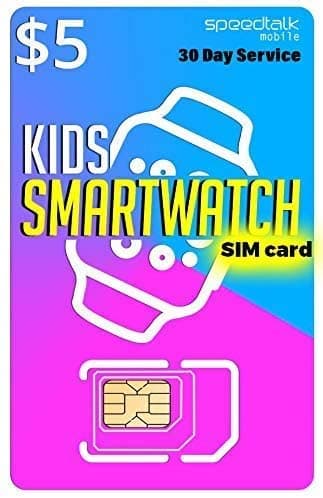 Padfender $5 SIM Card for Kids Smart Watch - 3 in 1 SIM Card GSM 2G 3G 4G LTE - Kids Smartwatches Wearables - 30 Day Service