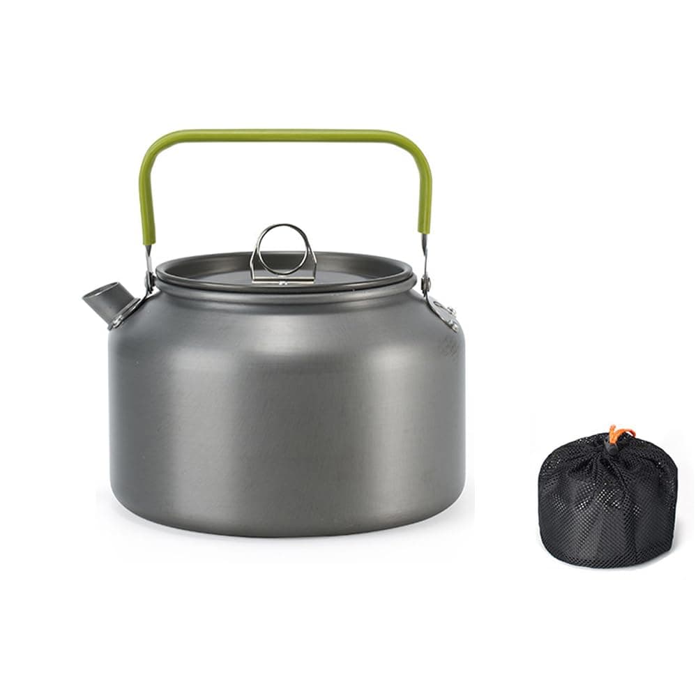 HXYIG Outdoor Light Weight Aluminum Alloy Kettle AntiScalding Handle Camping Coffee Kettle Portable TeaPot Picnic Teakettle Teapot Cooking Accessory