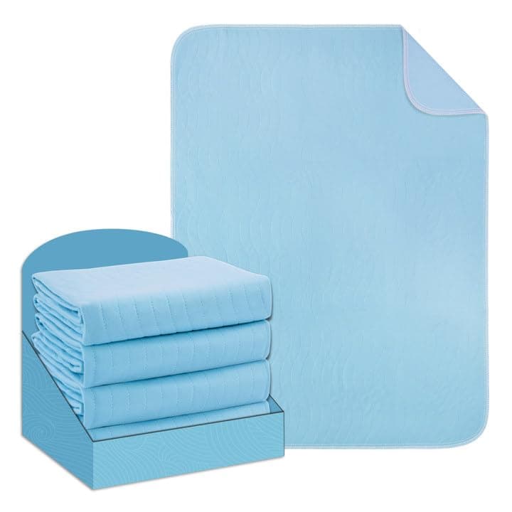 DAHAPYBOO Washable Underpads, 18"x24" 4 Pack Incontinence Bed Pads