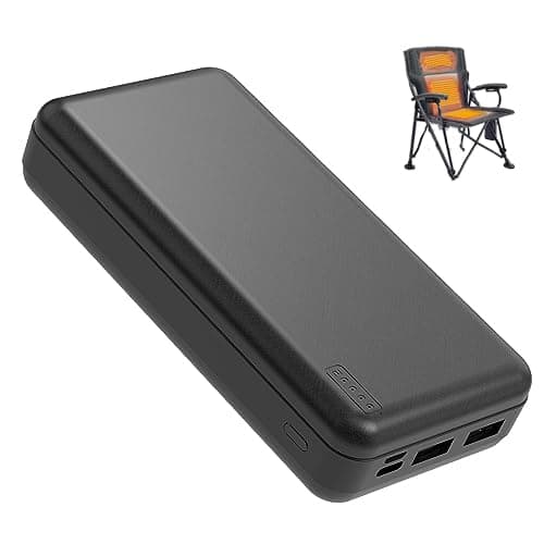 Lyzuepely 20000 mAh 5V2A Battery Pack for Electric Heated Camping Chair, Heated Blanket, Heated Hunting Seat Pad, Heated Sleeping Bag USB Power Bank for Camping Work Battery Pack