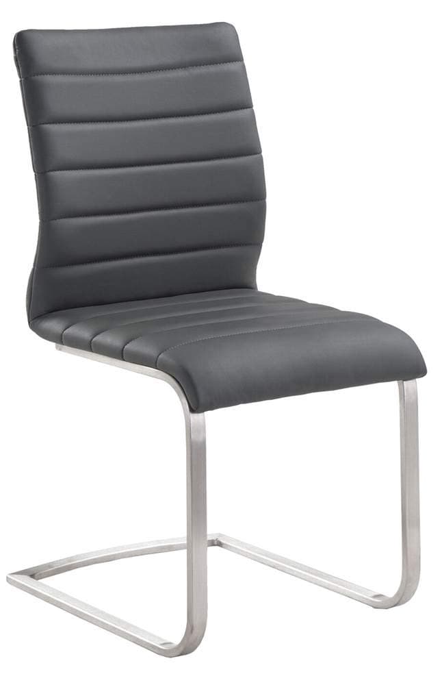 Armen Living Fusion Stainless Steel Contemporary Side Chair (Set of 2), Gray (LCFUSIGR)