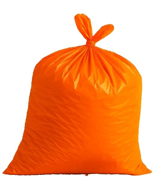 Orange Trash Bags, 14 Gallon Capacity, Commercial Grade Garbage Bags for Home and Office Use, Made in USA (6)