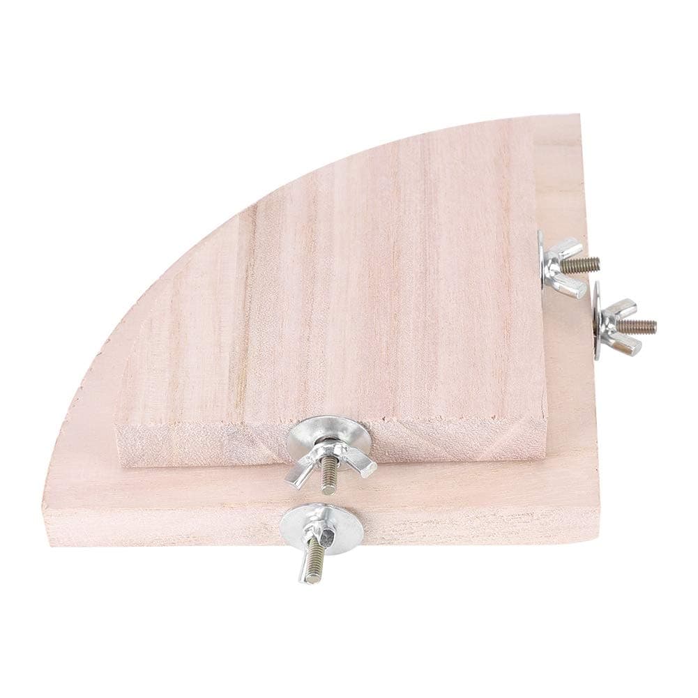 FILFEEL Bird Platforms, 2 PCS Wooden Stand Perches for Parrot Cage Pet Parakeet Budgie Toys Hanging Hamster Fan Shape Play