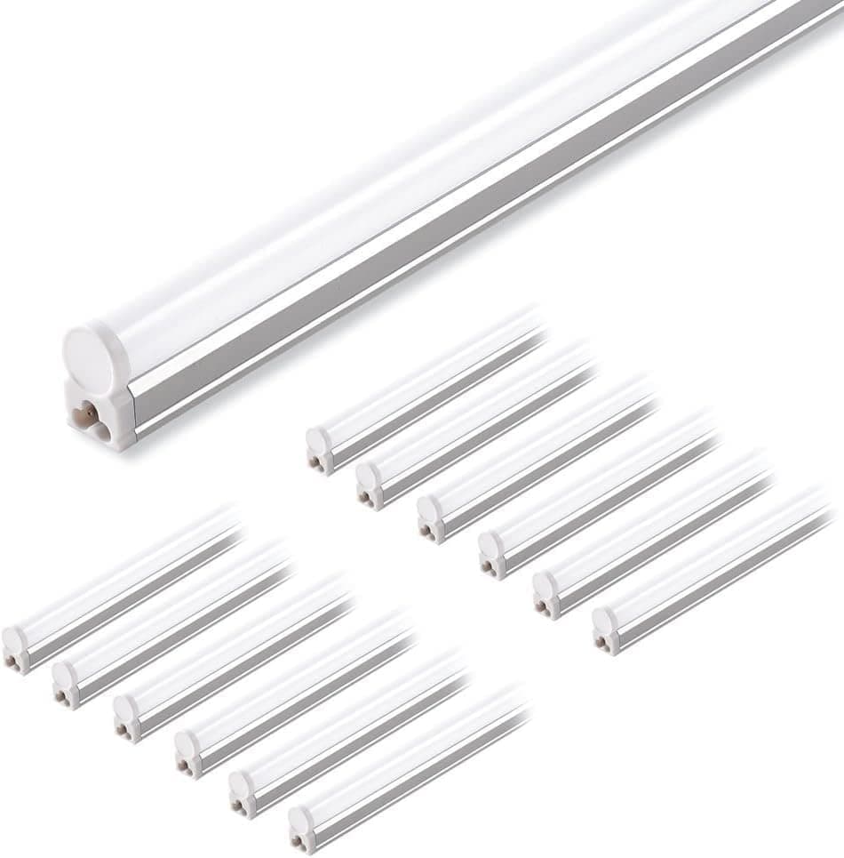 Barrina 12 Pack T5 LED Shop Light 4FT, 5000K Daylight White, 2200lm, 20W