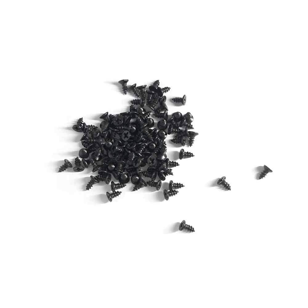 Small Screw, BLUELEC Antique Style Anti Oxidative Finish Wood Screws for Fastening Plank, Plastic Materials or Resin Plywood, 45° Flat Head, Phillips Drive, 100pcs, 1/4 inch(2.5×6mm,1/4", Black)