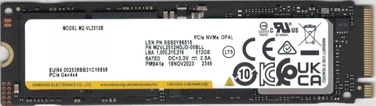 TAC Trading OEM 512GB SSD PM9A1a PCIe Gen 4.0 x4 M.2 PCI-e NVME Internal Solid State Drive, 2280 Form Factor M Key, Compatible with PS5, Lenovo Samsung Laptop Desktop Gen4, MZ-VL2512B, up to 6900MB/s