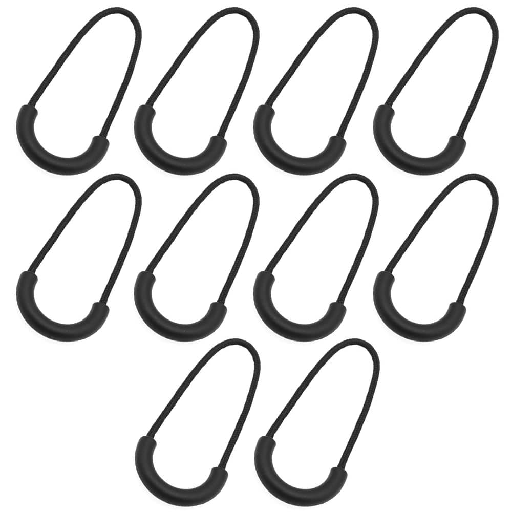 Zipper Tabs, Pack of 10, Zipper Pull, Fastener, Replacement, Repair, Extension, Chuck, Accessories, Zipper Parts, Easy Installation, Easy to Pull, Bags, Backpacks, Pouches, Coats, etc