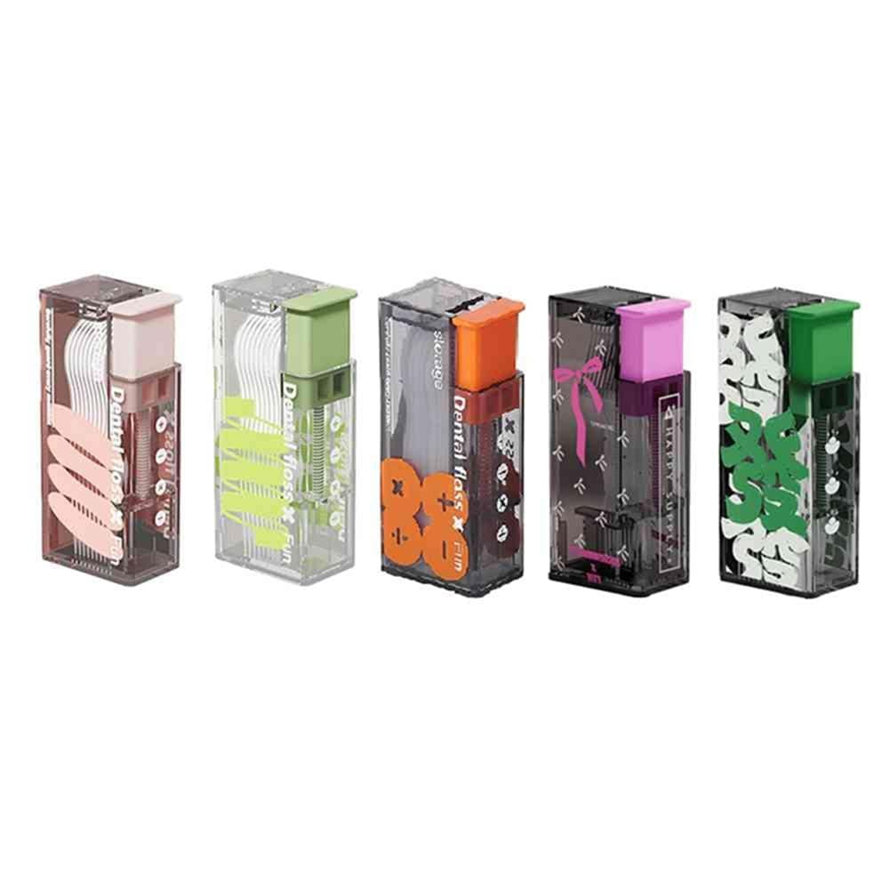 Sabhradl 5PCS Dental Floss Dispenser Containing Storage Box Auto Refillable OralHygiene Care Pick