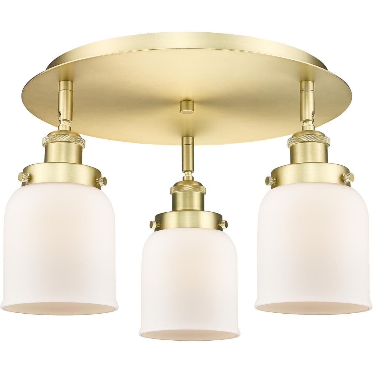 Innovations Lighting Bell - 3 Light Flush Mount in Art Deco Style-9.25 Inches Tall and 16.75 Inches Wide-Satin Gold Finish-Matte White Glass