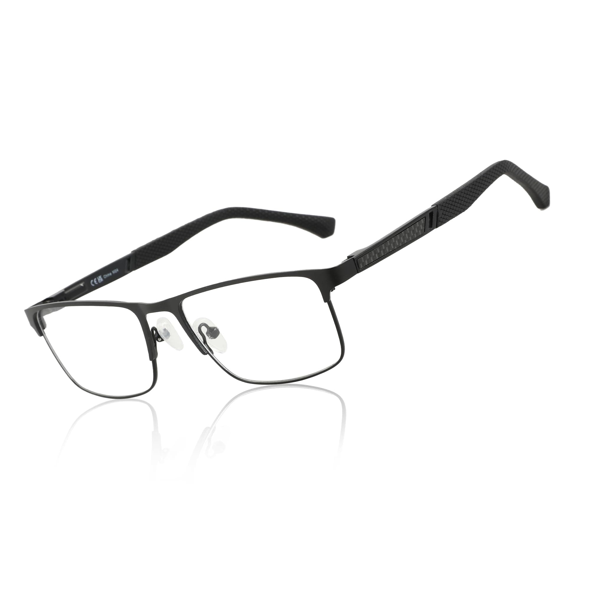 ZENOTTIC Blue Light Glasses Men : Black Reading Glasses Men - Square Frame Computer Glasses - Anti Glare Metal Readers - Middle-Aged Male Teachers in Virtual Classes (Black,4.00x)