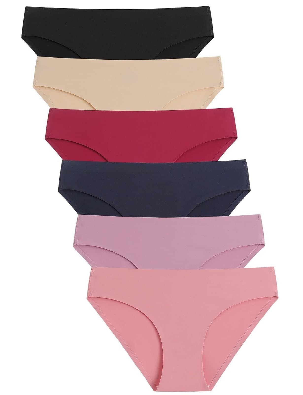 Caterlove Women's Seamless Underwear No Show Panties 6 Pack (A, Small)