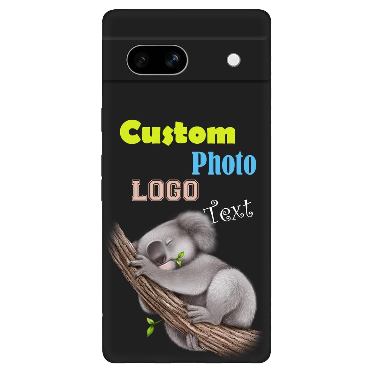Custom Photo Case for Google Pixel 7A, Personalized Picture/Name/Logo Silicone Phone Case,Soft Anti-Scratch Microfiber Lining, Full Body Shockproof Slim Cover Support Wireless Charging, Black