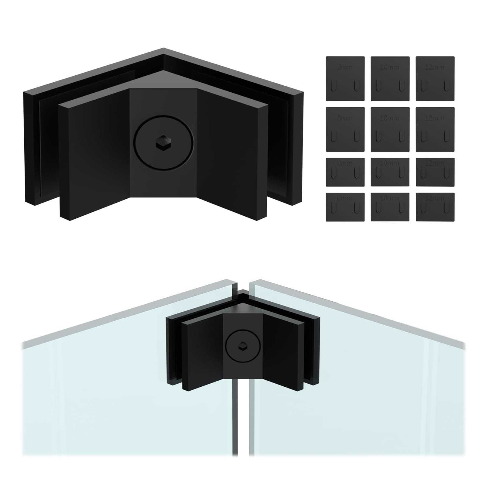 LukLoy 1 Pack Glass to Glass Clamp Frameless 90° Glass Railing Clamp