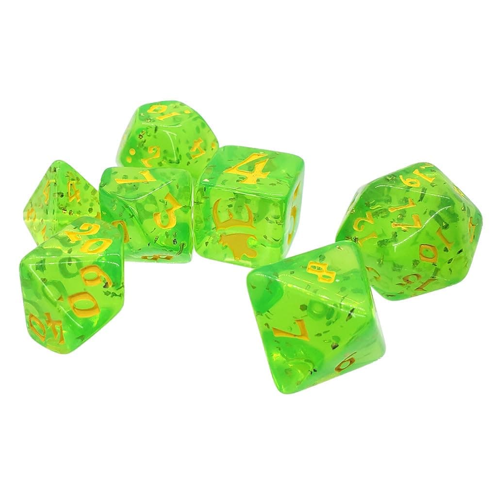 Munchkin Polyhedral Dice Set (Green/Yellow)