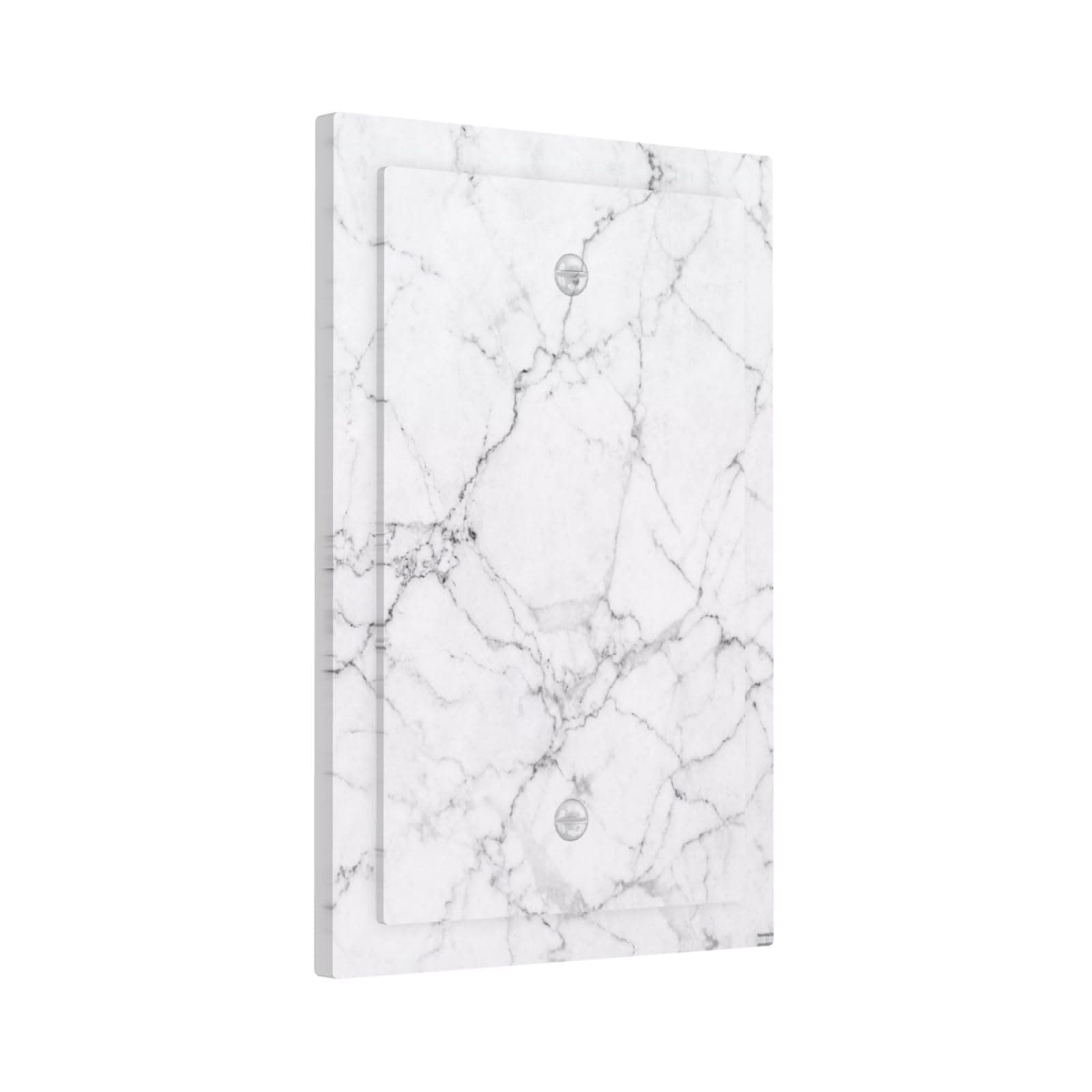 Lhdlnn Gray White Marble Print Light Switch Cover No Device Blank Grey Wall Plate Decorative Electrical Faceplate for Bathroom Bedroom Home 5" x 3"