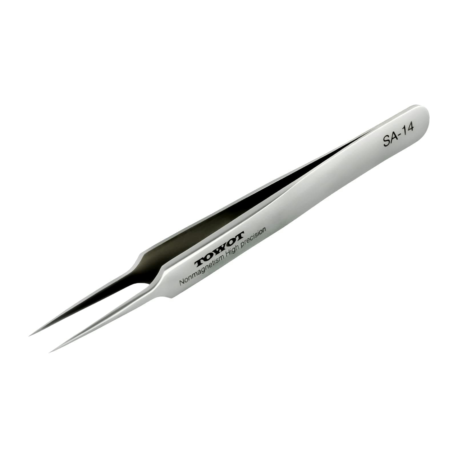 Precision Tweezers, Stainless Steel Pointed Tweezers for Craft, Electronics, Soldering, Jewelry-Making, Non-Magnetic Industrial Tweezers. Only TOWOT CA Sells Genuine Products