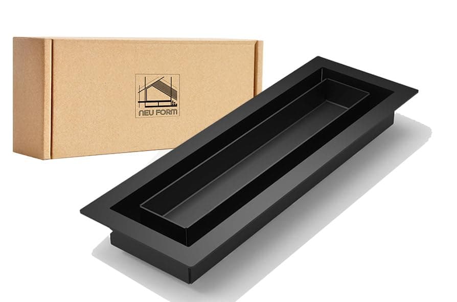 Black 3x10 Modern Metal Drop in Floor Register Decorative Steel Vent Cover