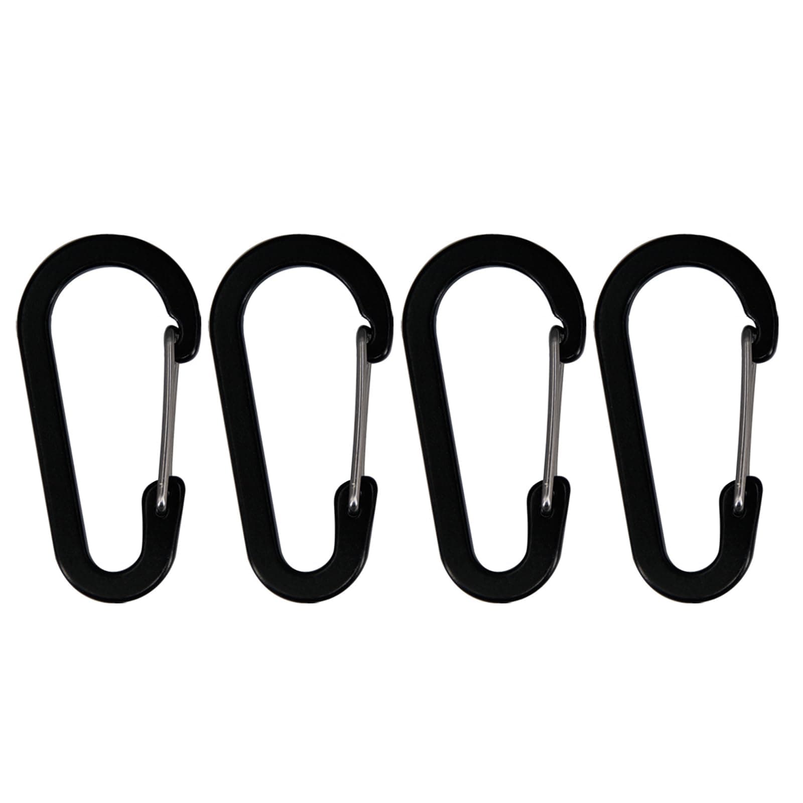 Set of 4 Aluminum Carabiner Hooks Heavy Duty Carabiners Clip Secure and Aluminum D Clip Hooks 6.1cm Length Keychain Carabiner