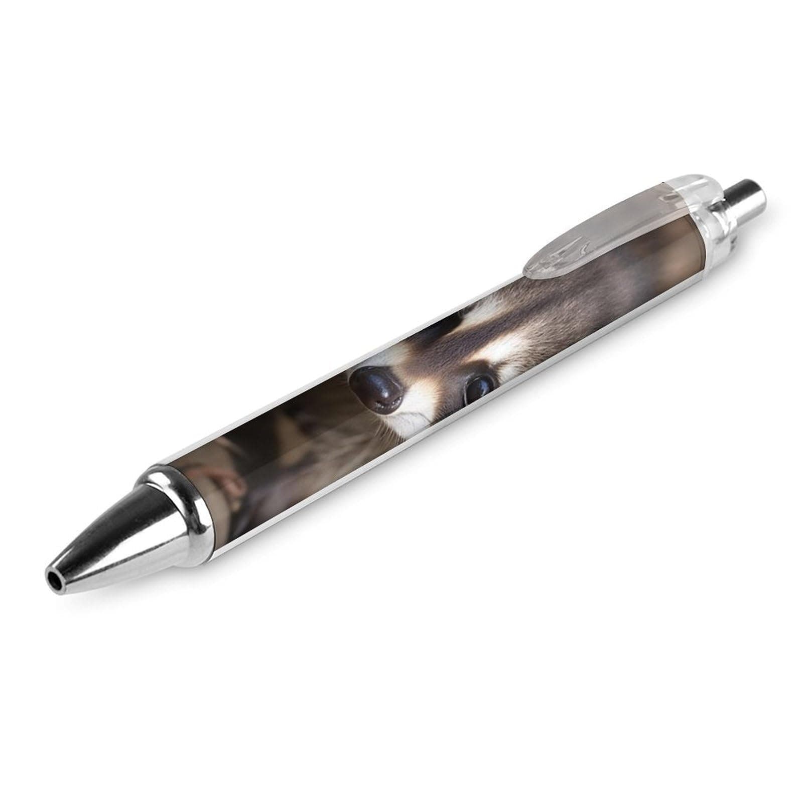 RTFGHJS Cub Raccoon Ballpoint Pens Retractable Ball Point Pens Smooth 0.5mm Medium Writing Pen Black Ink Pen for Men Women 1 PCS