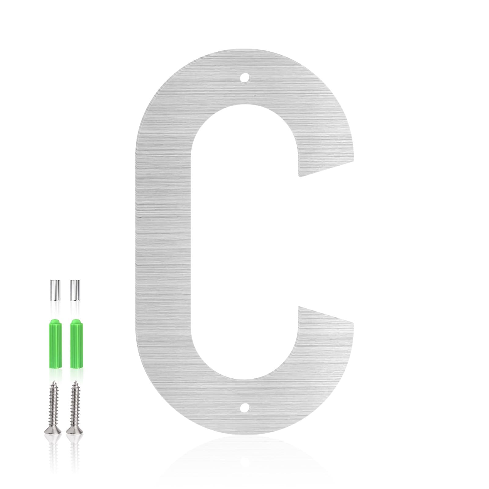 3 Inch Stainless Steel Metal Floating House Numbers, Silver Address letters, Stainless Steel Modern Custom Steel Letter and Door Numbers, for Garden Home Office Apartment Outside(C)