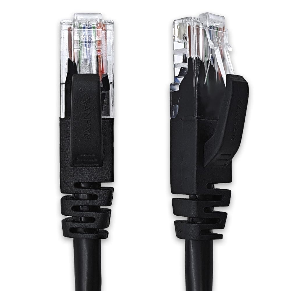 XANHAM Cat 6 Ethernet Cable 1 ft Network RJ45 Unshielded Cat6 Patch Cable Internet for PC, TV, Laptop, Router and Printer, Black, 1 Pack