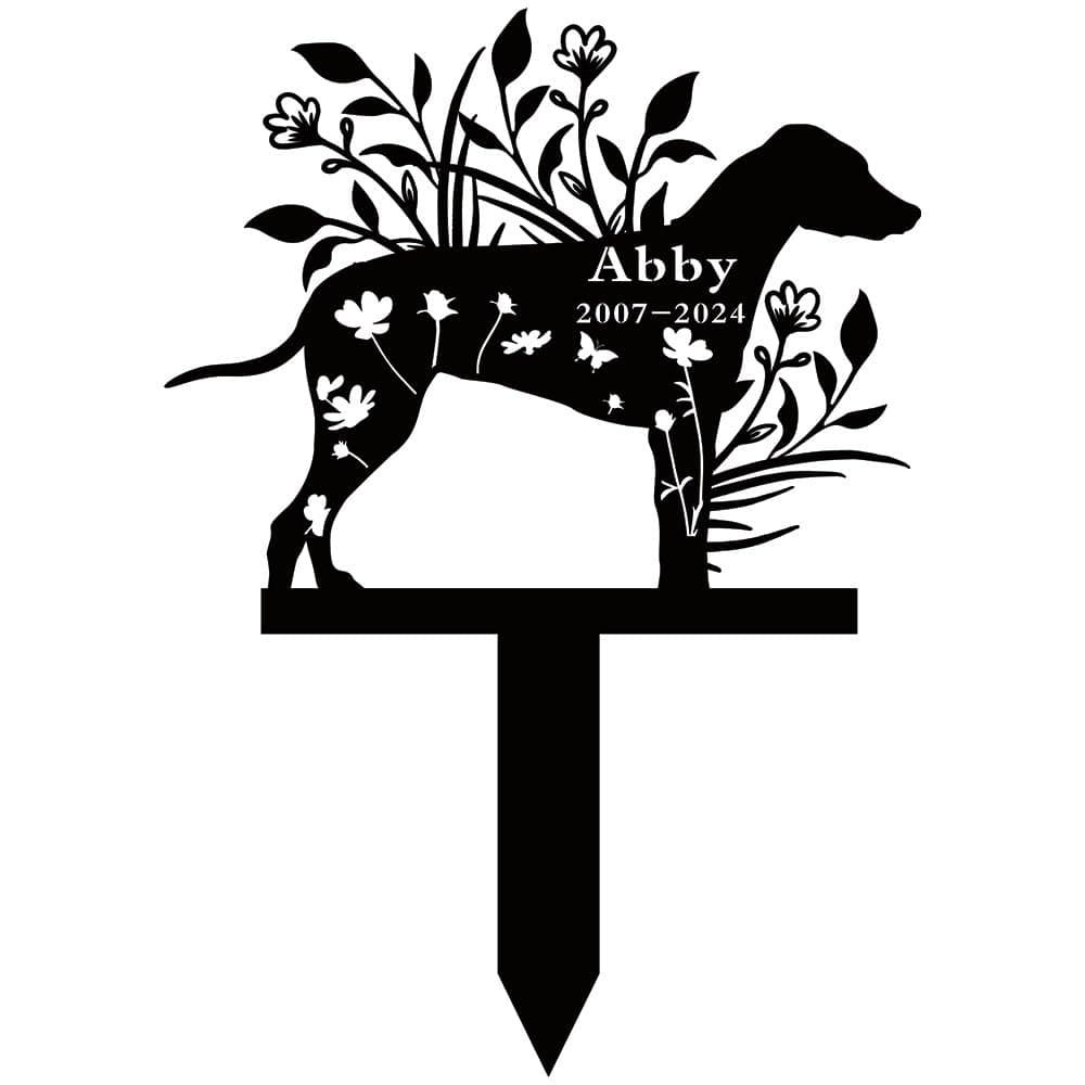 Vomokim Personalized Dog Memorial Garden Stake Rhodesian Ridgeback Dog Metal Sign Stake Outdoor Flowers Memorial Sign Grave Marker Yard Garden Decor Sympathy Gift 12 Inch