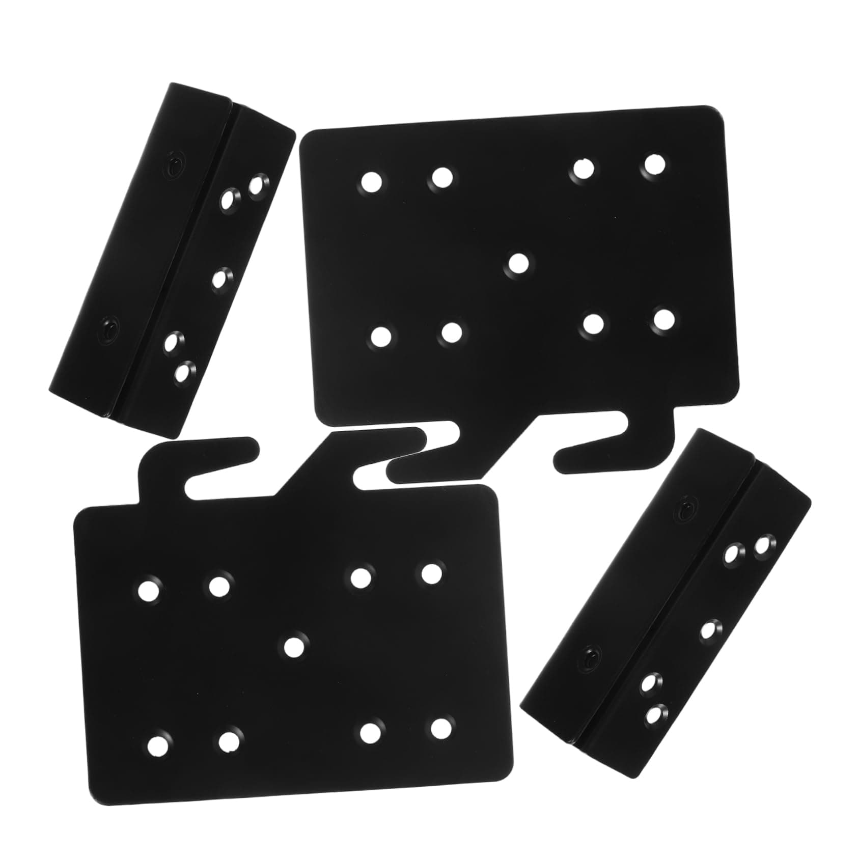 MAJORMENCH Bed Rail Hardware Accessories Black Iron Bed Frame Connectors with Hook Plate and Slot Bracket