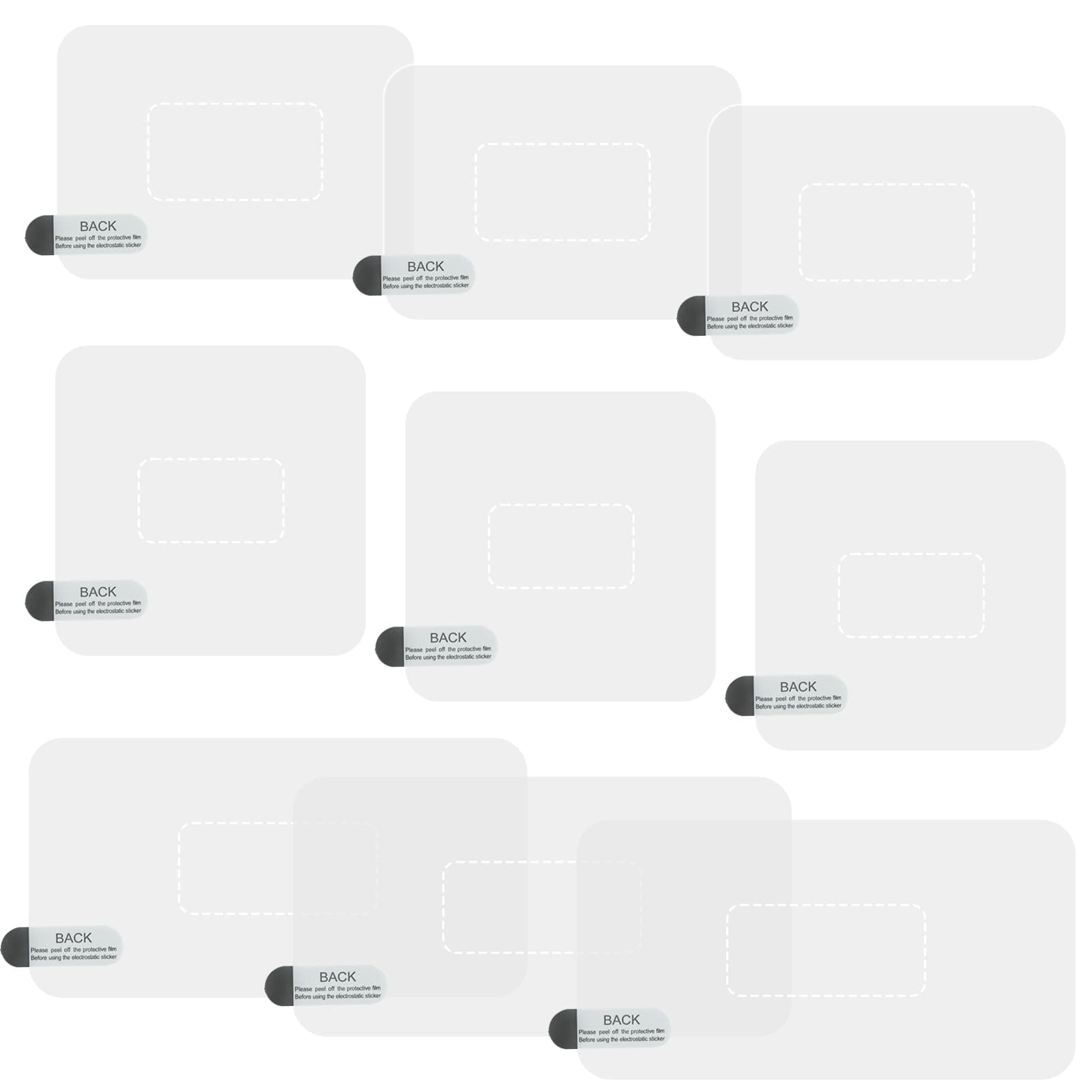 9 Pcs 3 Sizes Windshield Dash Cam Adhesive Pad Dashcam Stickers Shield Electrostatic Film Static Mounting Tape Holder Double-Sided