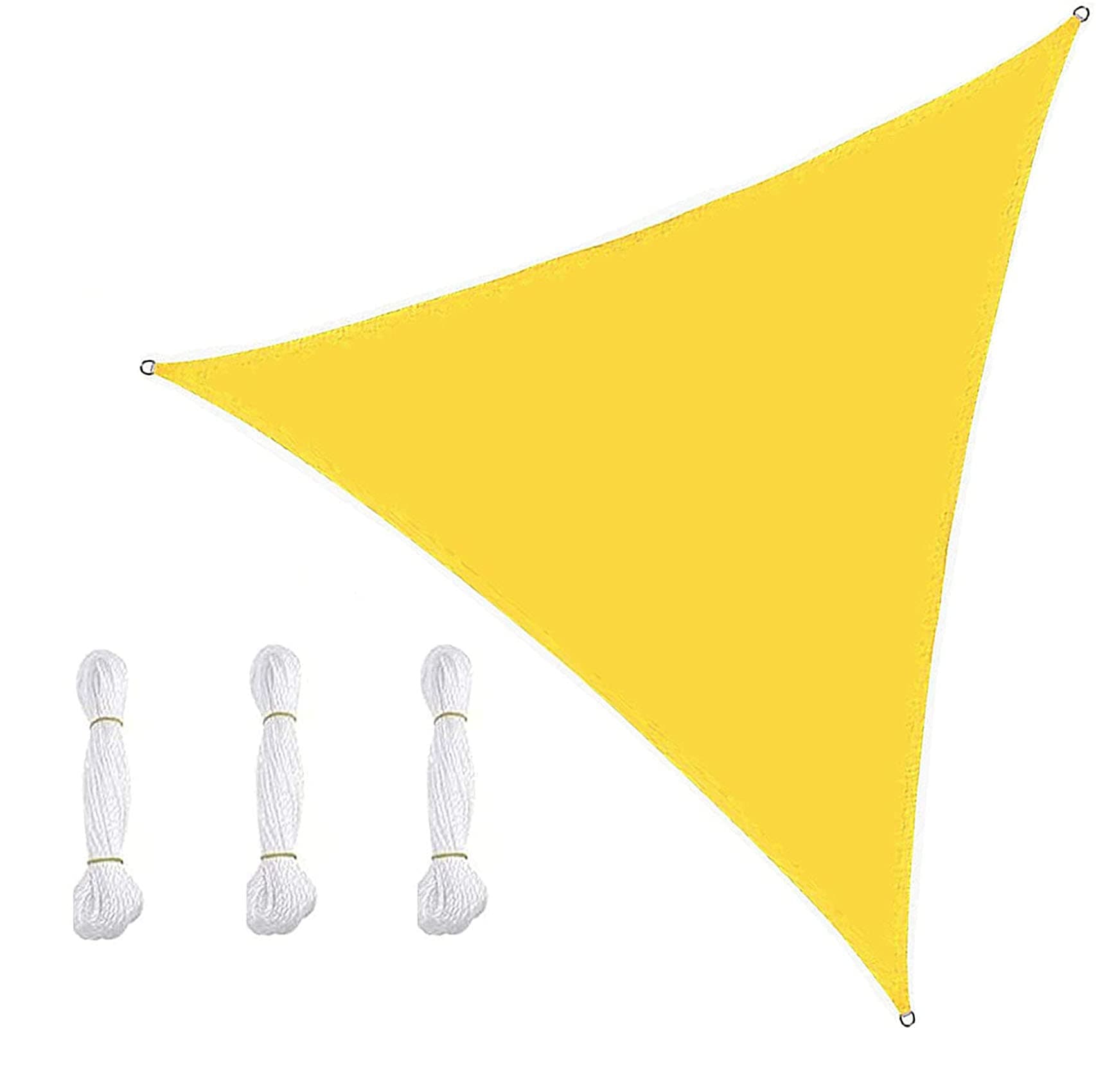 Sun Shade Sail Triangle Waterproof Sun Shade 95% UV Block Canopy for Patio Backyard Lawn Garden Outdoor Activities with Fixing Kit (3x3x3m(9.8x9.8x9.8ft),Yellow-A)