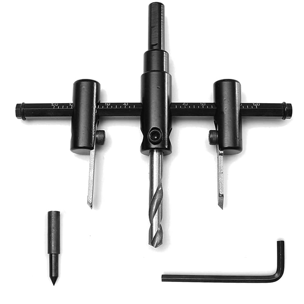 Free Cone, Auger Drill, Conical Cutting for Carpentry with Hex Wrench, Adjustable, DIY Tool, Replacement Blade, Diameter 1.2 - 7.9 inches (30 - 200 mm), Black, Drilling Hole Saw Drill Bit Cutter