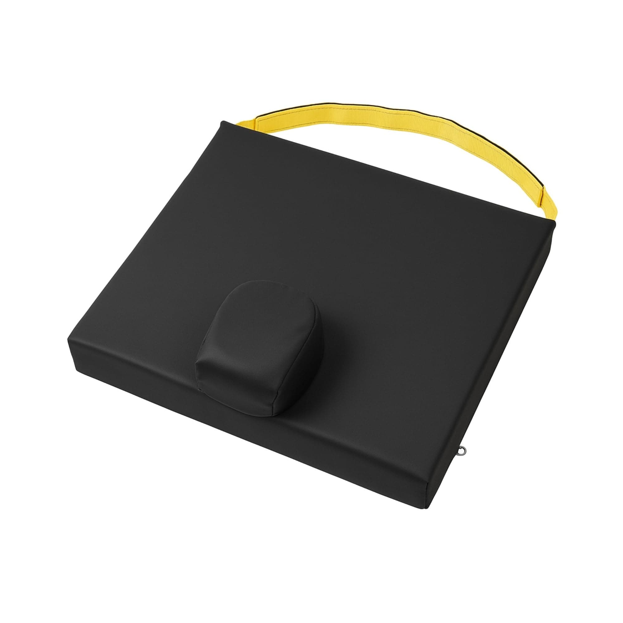 Secure SCPC-1 Wedge Pommel High Density Foam Wheelchair Cushion with Safety Strap - Convex Bottom for Sling Style Seat - Low Profile Pommel for Comfort & Ease of Patient Transfer