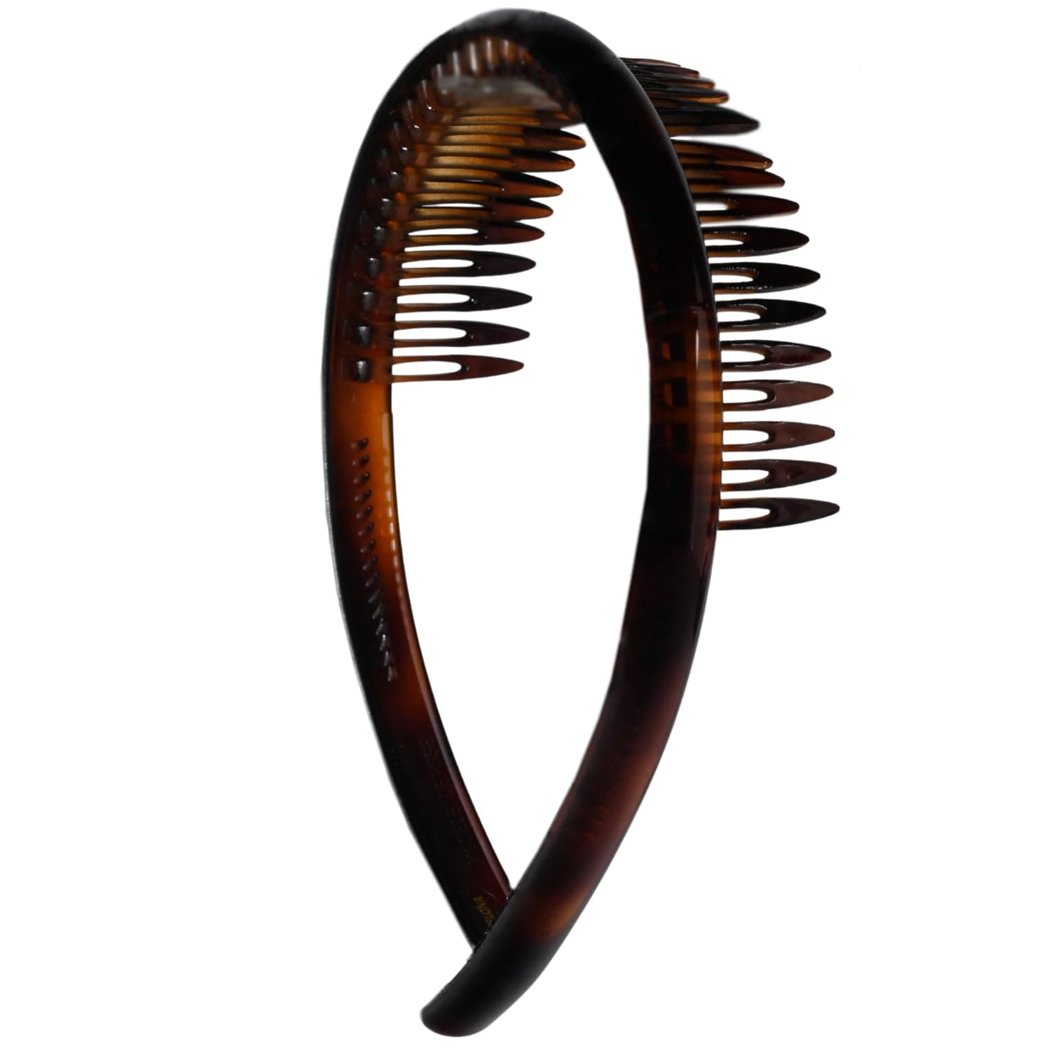 Parcelona French Cellulose Acetate Headband with Inside Comb Prongs, 1-Inch Tortoise — Made in France Hairband for Women & Girls