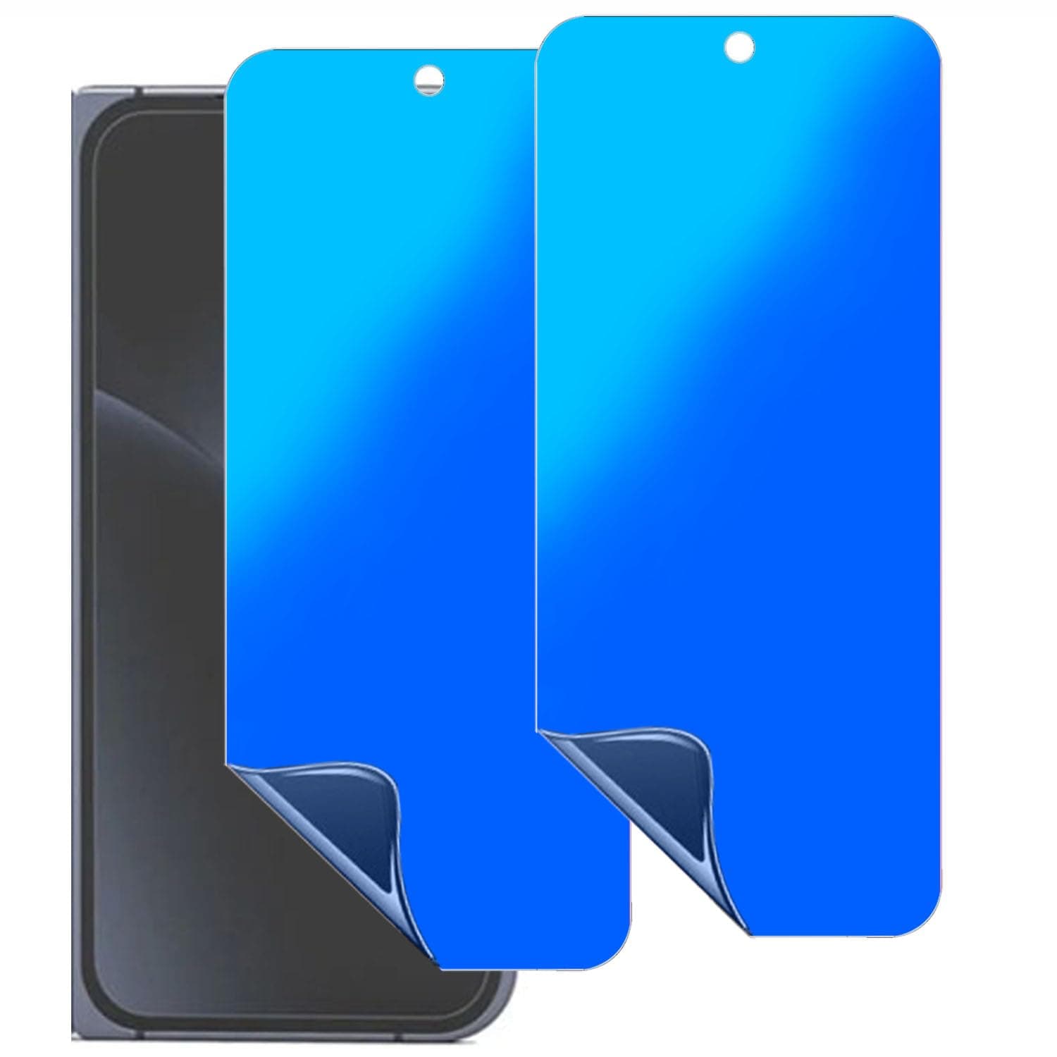 YIEDBCX 2 Pack for Google Pixel 10 Pro Fold Matte Privacy Screen Protector Anti spy Anti Glare Anti blue Light Outer Film Gradient Blue