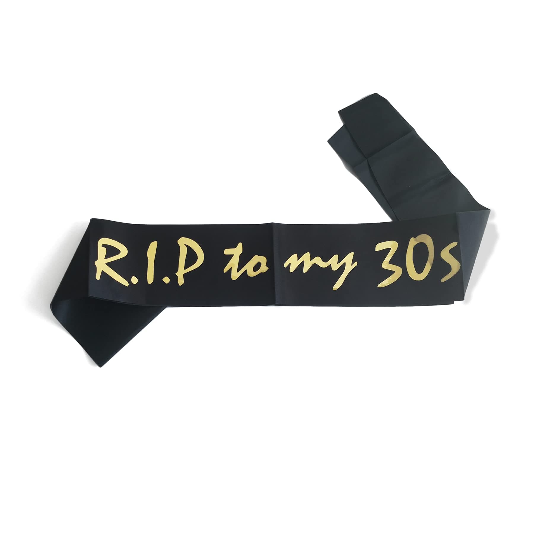RIP to My 30s Birthday Sash for Girl, Women, Men, 40th Birthday Gifts, RIP to My Youth Birthday Decor, Black and Gold Sash, Funeral for Youth 40th Decorations, Great Birthday Party Supplies