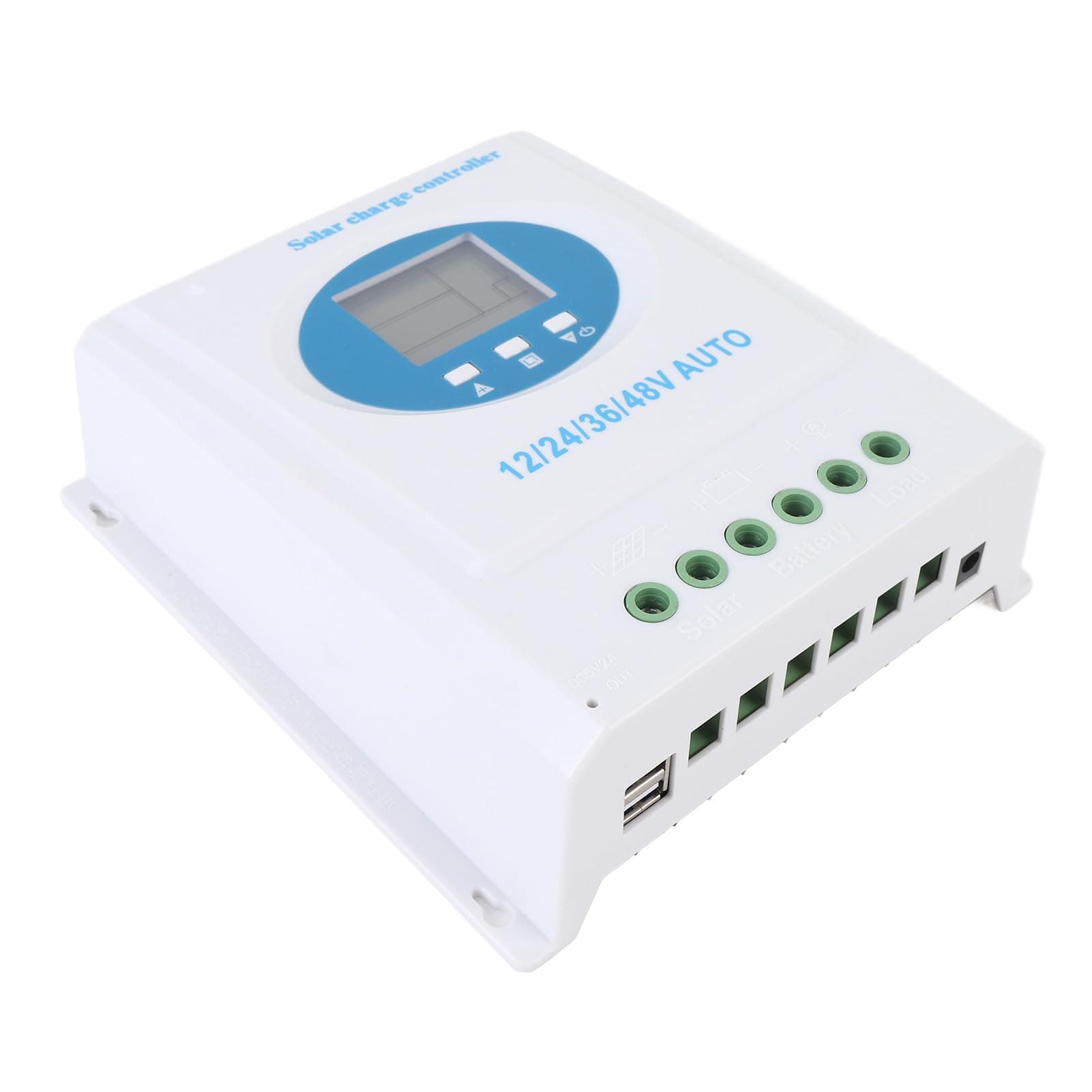 MPPT Solar Charge Controller, Intelligent High Efficiency Battery Regulator with Display 12V 24V 36V 48V 100A Protection for RV Boat ABS Metal