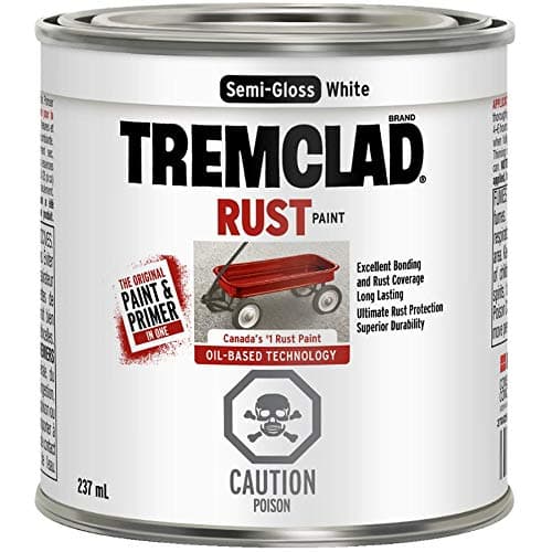 Tremclad - Oil Based Rust paint in Semi-gloss white 237ml