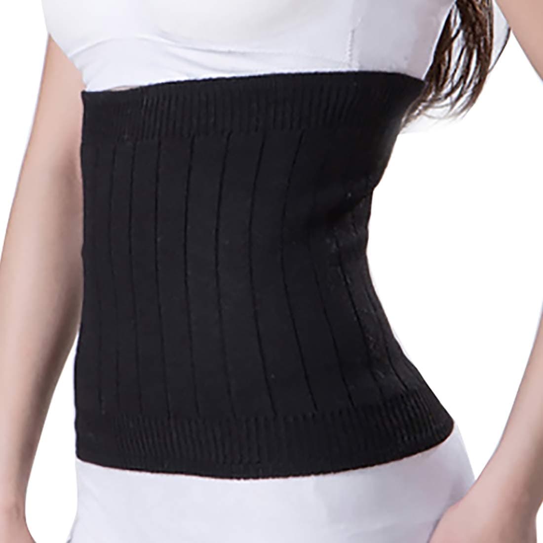YUPPIE TONE Warm Cashmere Waistband Abdominal Protector Unisex Kidney Stomach Binder Waist Support Protector Belt Black S
