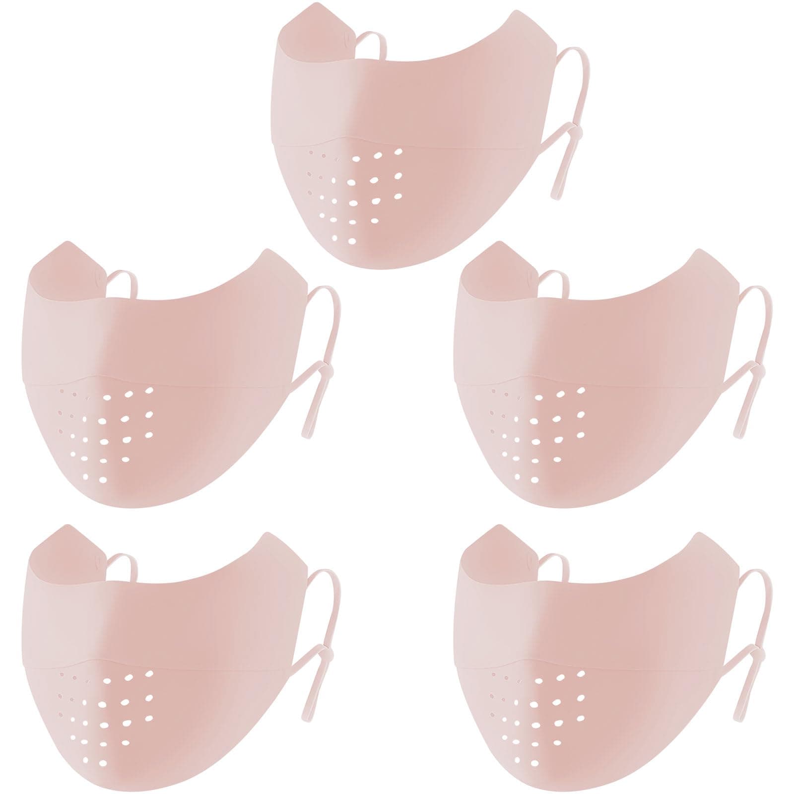 LaNikar UV Face Mask Sun Protective UPF 50+ Ice Silk Washable Reusable Face Cover Elastic Breathable Golf Sports Face Mask for Women (Pink 5pcs)