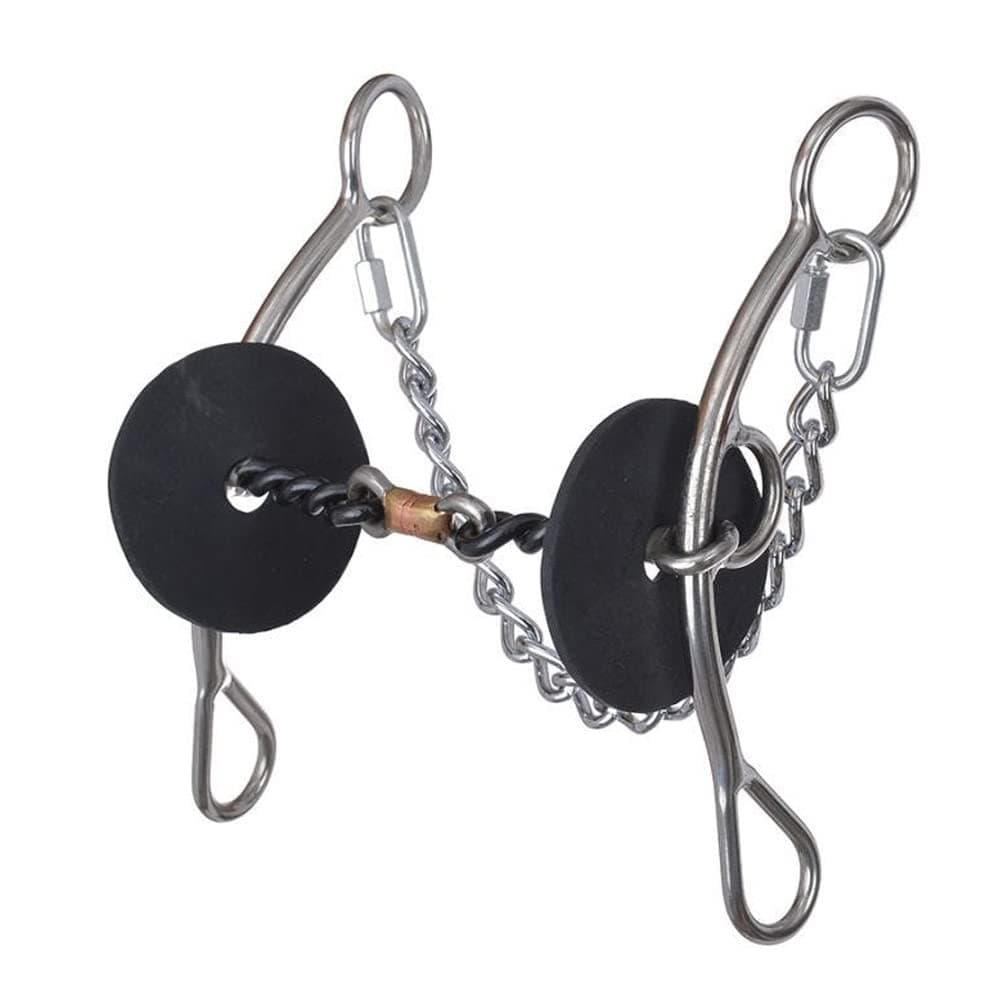Reinsman Josey Mitchell 3-Piece Short Lifter Bit for Horse and Large Horse - Copper Dogbone - 5 1/2" Mouth - Stage C 0119-7000 Silver/Black