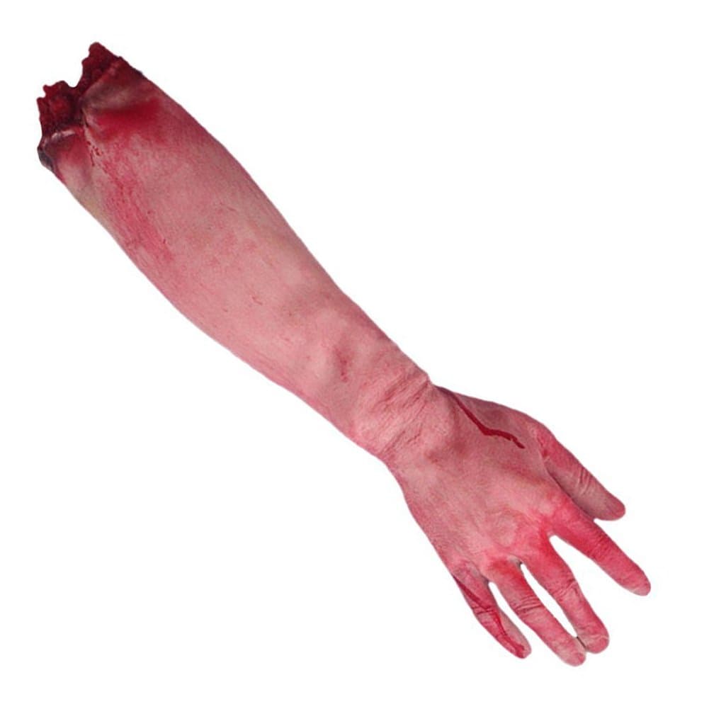 Dealglad Horror Bloody Realistic Fake Severed Arm Broken Hand Foot Legs Body Parts Prank Trick April Fool Halloween Party Props (Long Broken Arm)