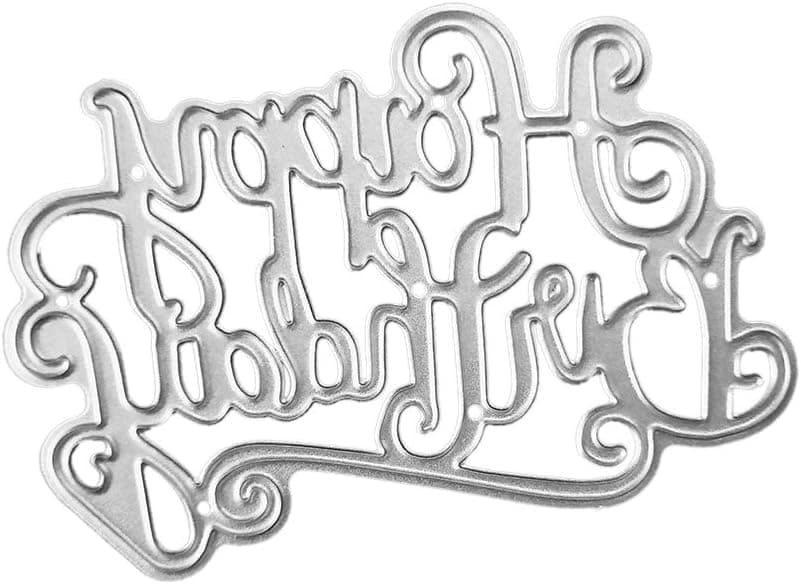 Happy Birthday Die Cut for Card Making, Happy Birthday Metal Cutting Dies Congratulations Die Cuts Embossing Stencils Template for DIY Scrap-Booking Decor Wedding Birthday Blessing Card