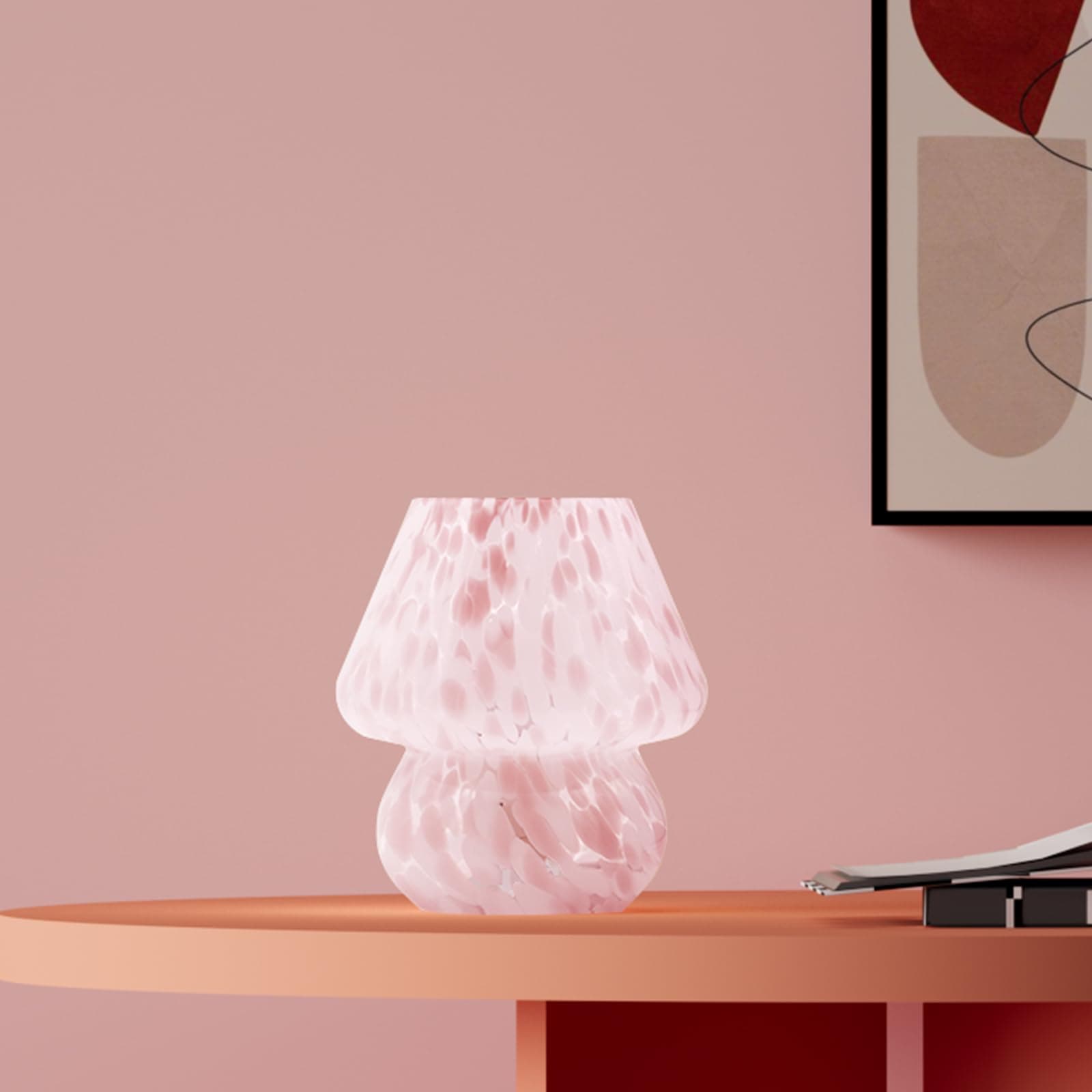 Dawnwake Mushroom Lamp Small Lamp, Table Bedside Nightstand Lamp for Bedroom (Blush Pink)