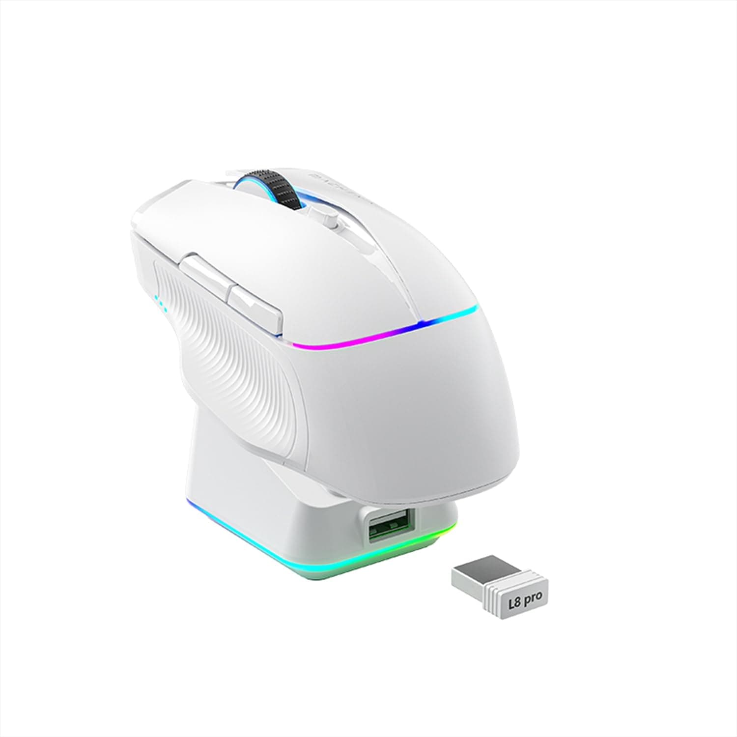 Machenike 8KHz Wireless Gaming Mouse with RGB Charging Dock,26,000 DPI,PAW3395 Sensor,RGB Backlit,Ergonomic Design,6 Programmable Buttons,Long Battery Life,Gaming Mice Compatible with PC, Mac