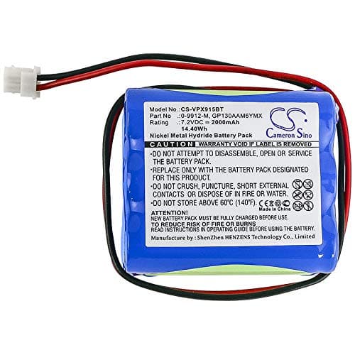 2000mAh Ni-MH Replacement Battery for Visonic 0-9912-M, 0-9913-W, GP130AAM6YMX, Powermax+, Powermax Plus, PowerMax+ Alarm Control Panel, PowerMax 0-9912-H Control Panel, 0-9912-H, 0-9912-W