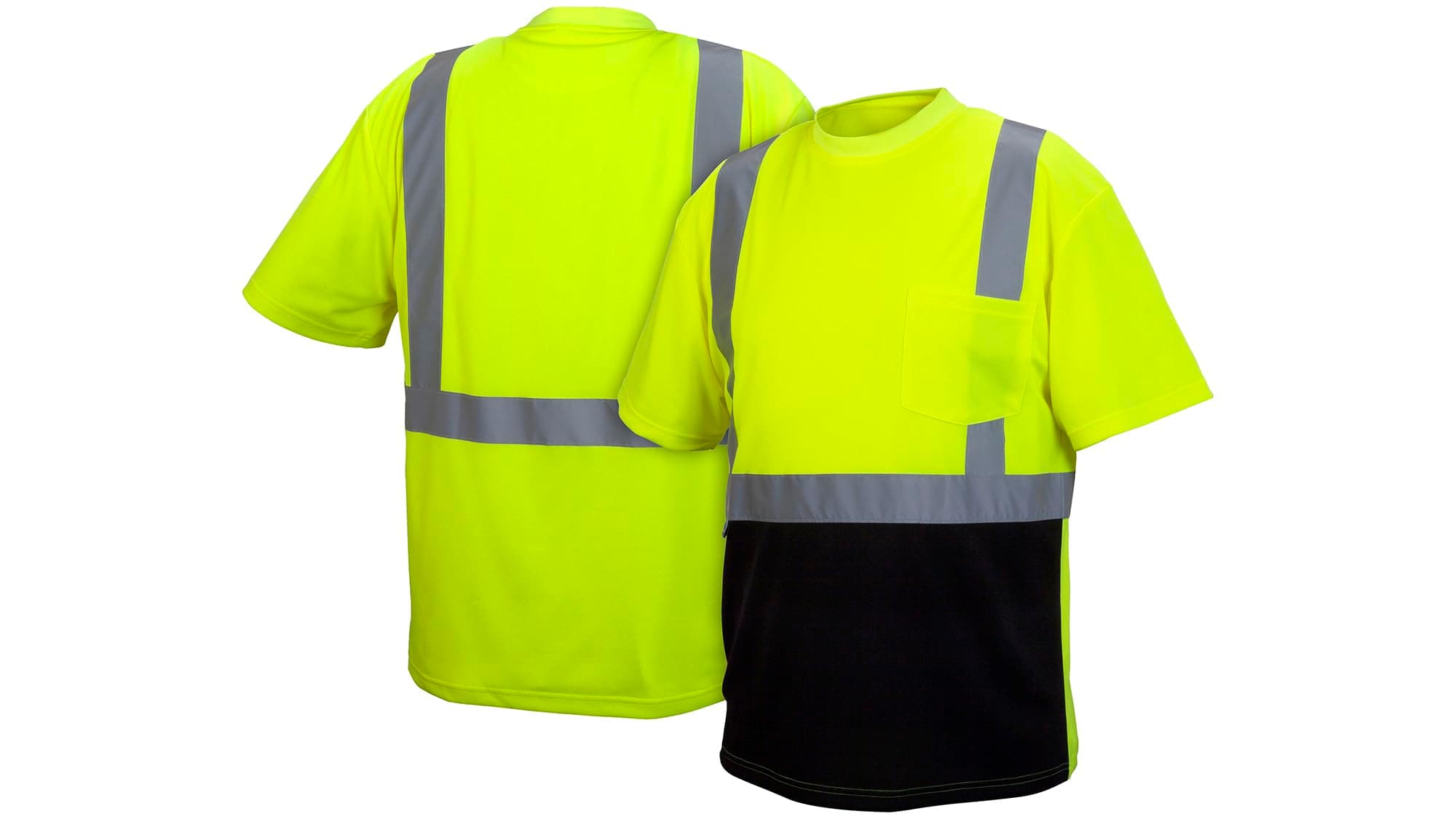 Pyramex Safety RTS2110BX3 RTS21B Series T-Shirt Hi-Vis Lime - Black Bottom - Size 3X Large