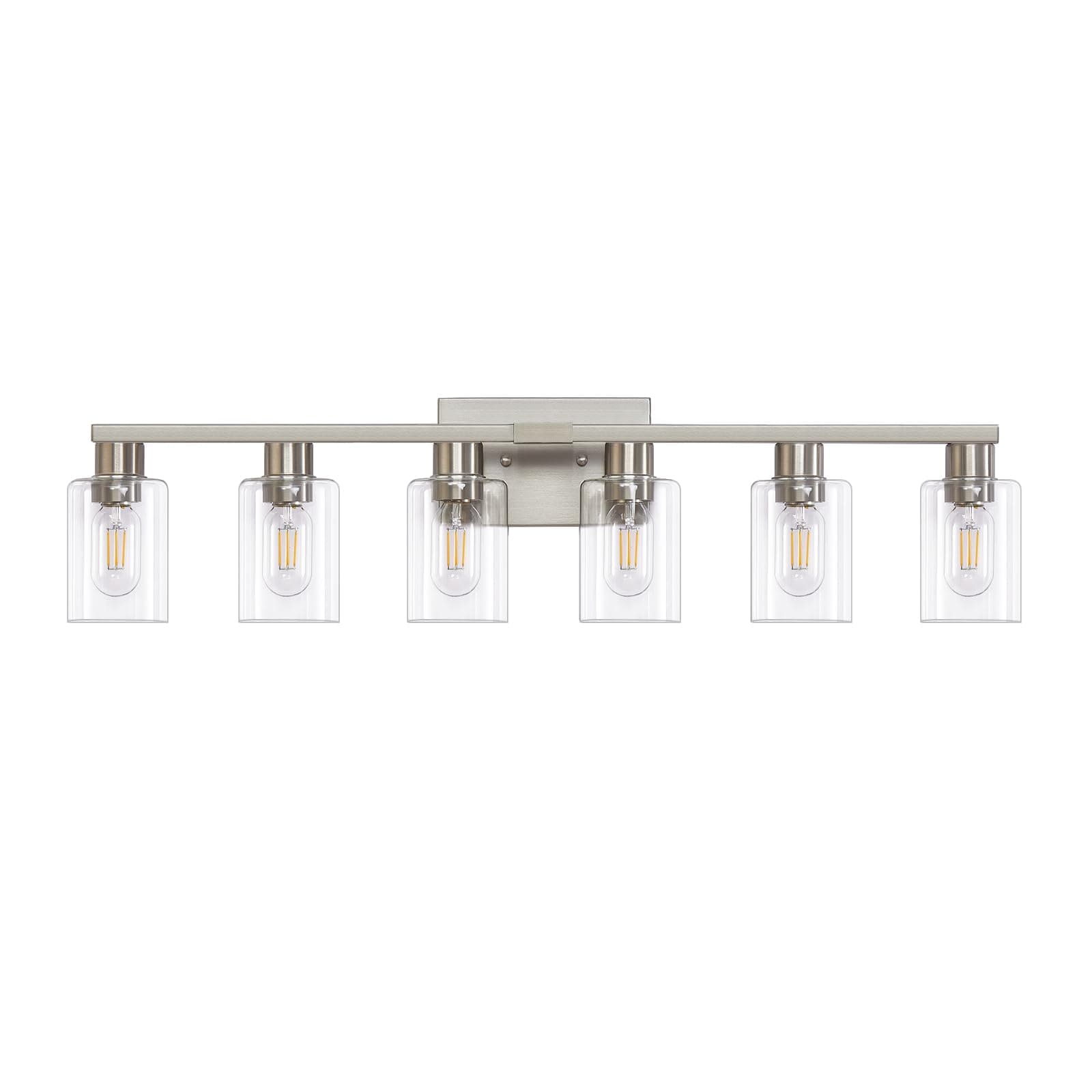 DIDUIO 6-Light Bathroom Vanity Light Brushed Nickel Bathroom Light Fixtures
