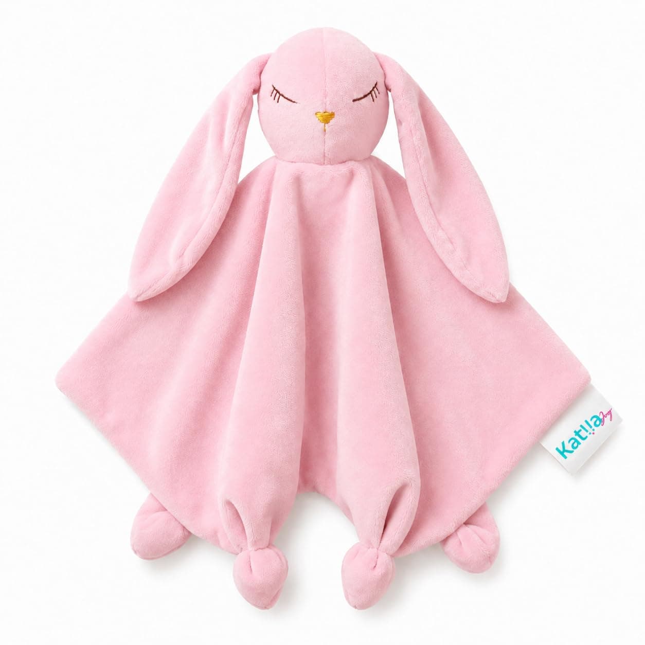 Bunny Lovey Security Blanket Toy, Soft Bunny Baby Blanket for Infants & Toddlers, Soft Cuddly Snuggle Toy for Boys or Girls (Pink)