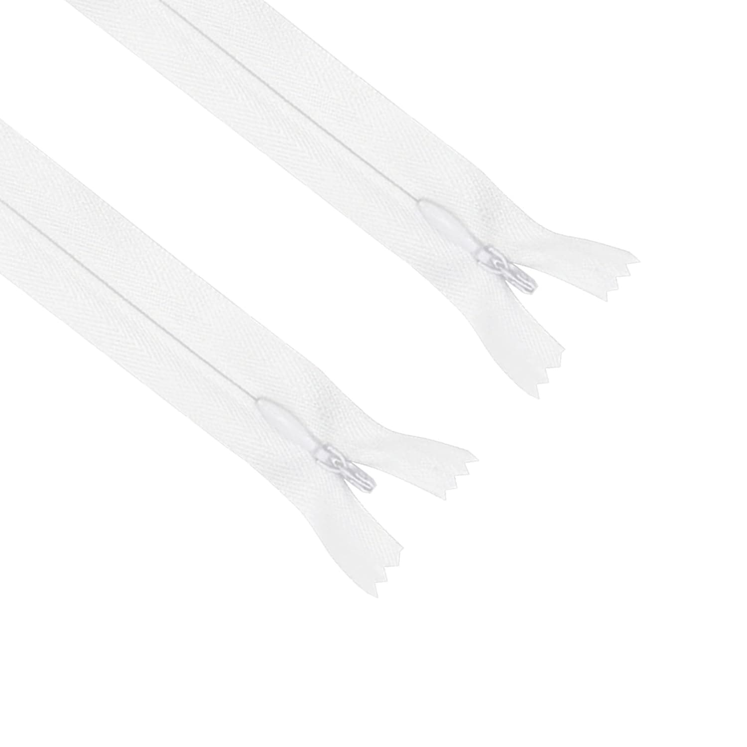 ANPURZII 2PCS #3 28 Inch White Invisible Zippers For Sewing Skirts, Nylon Coil Bulk Zippers For Pocket, Pillow(White 28" 2PCS)
